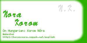 nora korom business card