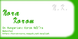 nora korom business card